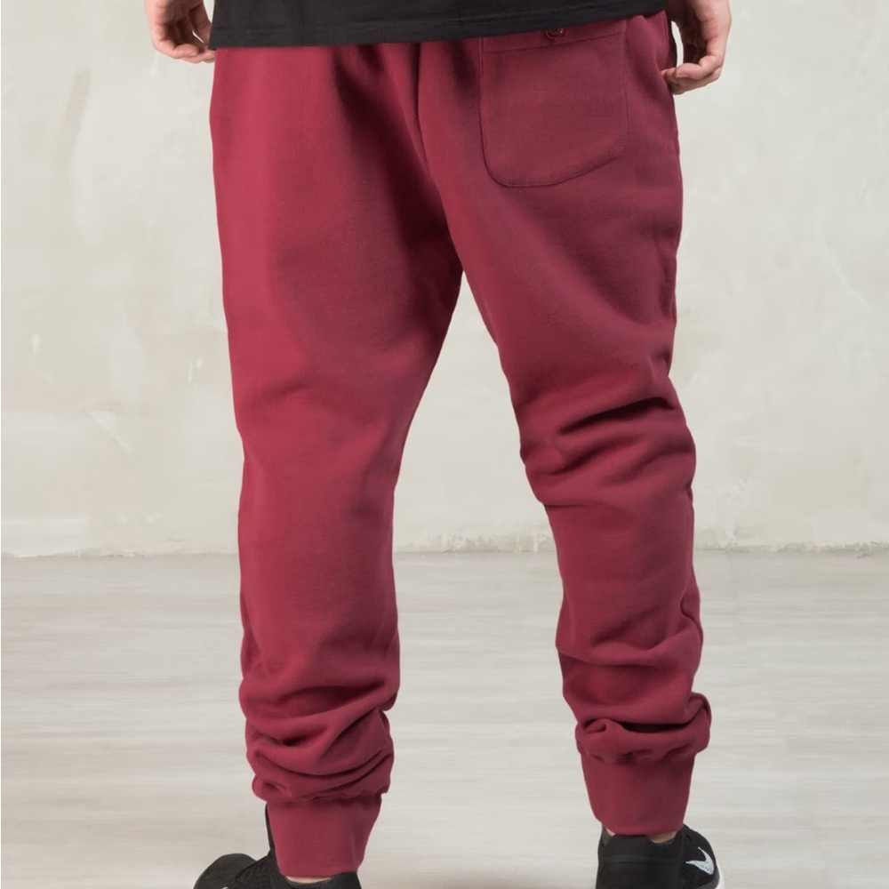 Stussy Men's Burgundy-Red World Tour Joggers Cotton - Picture 2 of 11